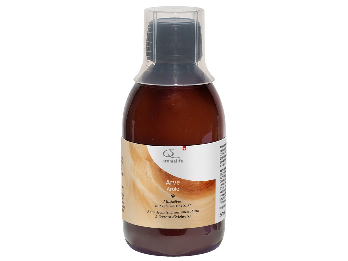 Packshot_AROMALIFE_ARVE_Muskelbad_mit_Edelweissextrakt_250_ml_ebi-online-web