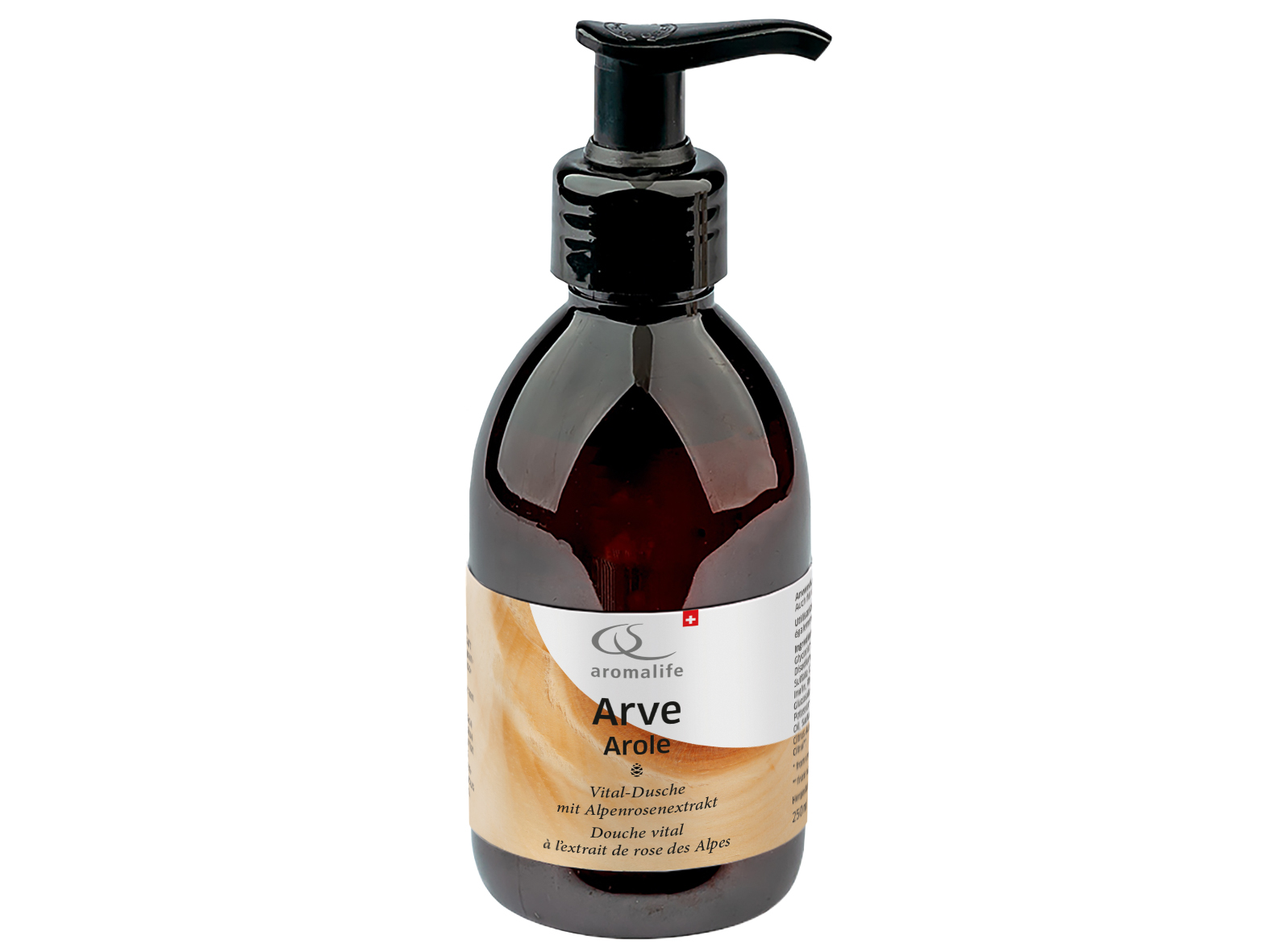 Packshot_AROMALIFE_ARVE_Vital-Dusche_mit_Alpenrosen-Extrakt_250_ml_ebi-online-web