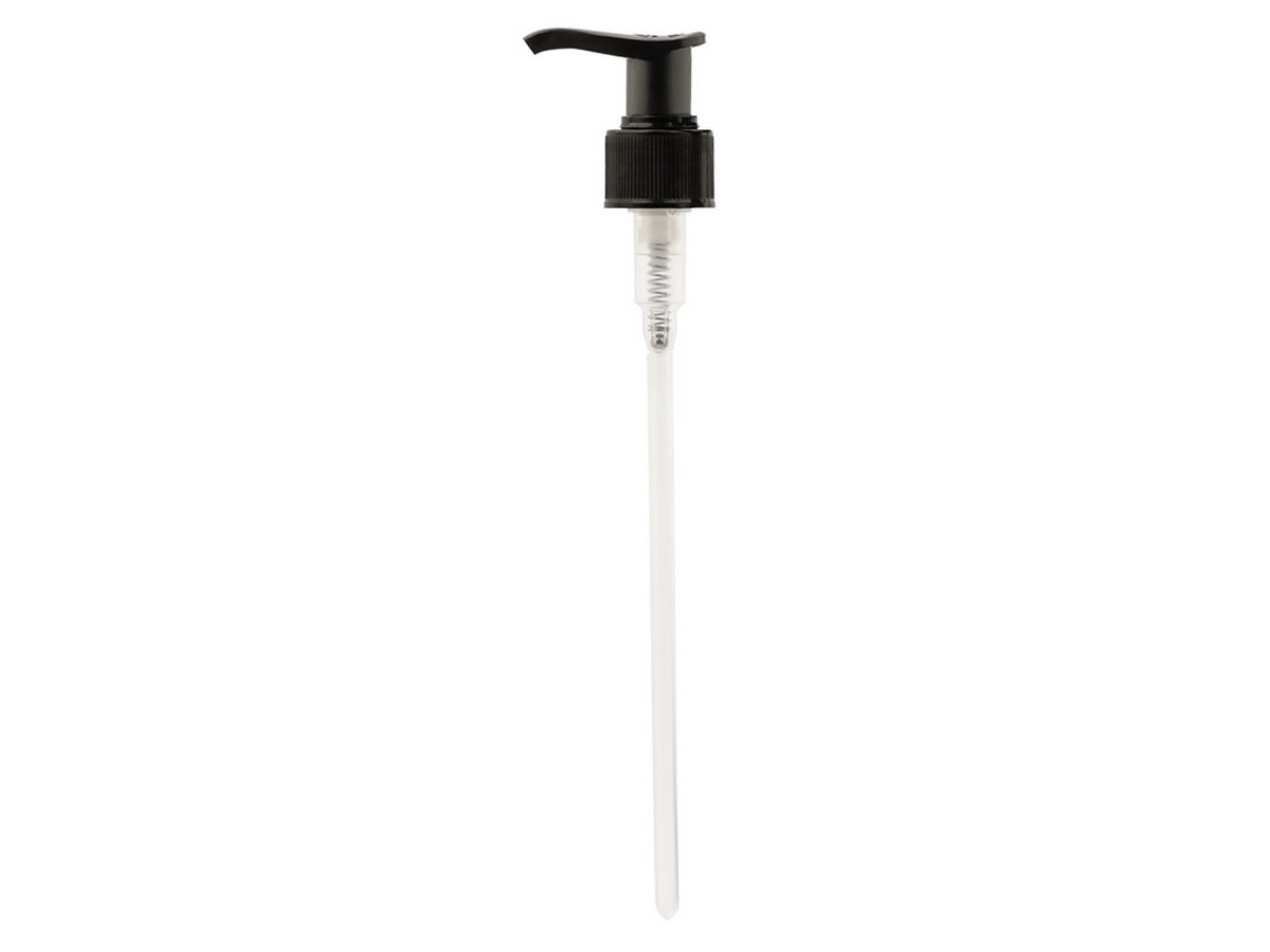 Packshot_AROMALIFE_Dispenser_Pumpe_schwarz,_1_ml_Hub_-_für_rPET_Flasche_rund-braun_500_ml_ebi-online_web