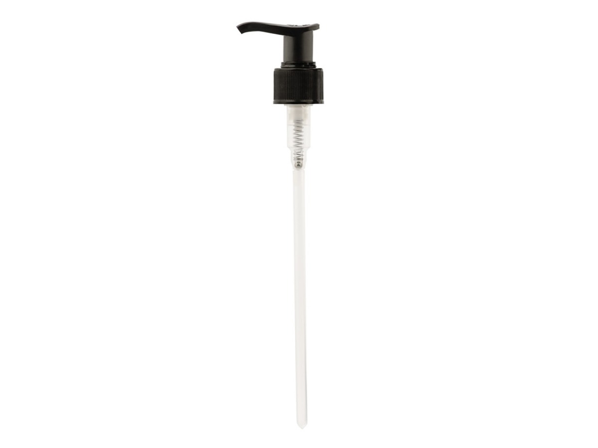 Packshot_AROMALIFE_Dispenser_Pumpe_schwarz_1_ml_Hub_für_rPET_Flasche_rund-braun_500_ml