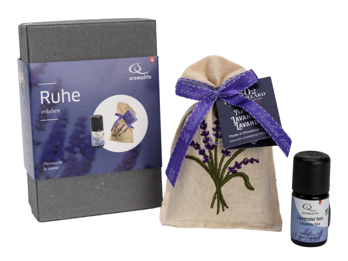 Packshot_AROMALIFE_Geschenkset_Provence_Lavendel_Duftsäckchen_&_äth._Öl