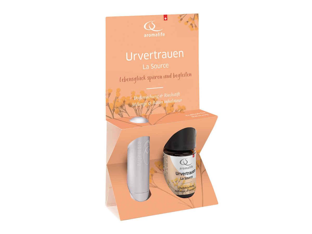 Lebensglück Urvertrauen Duftmischung mit Riechstift Alu grau 5 ml