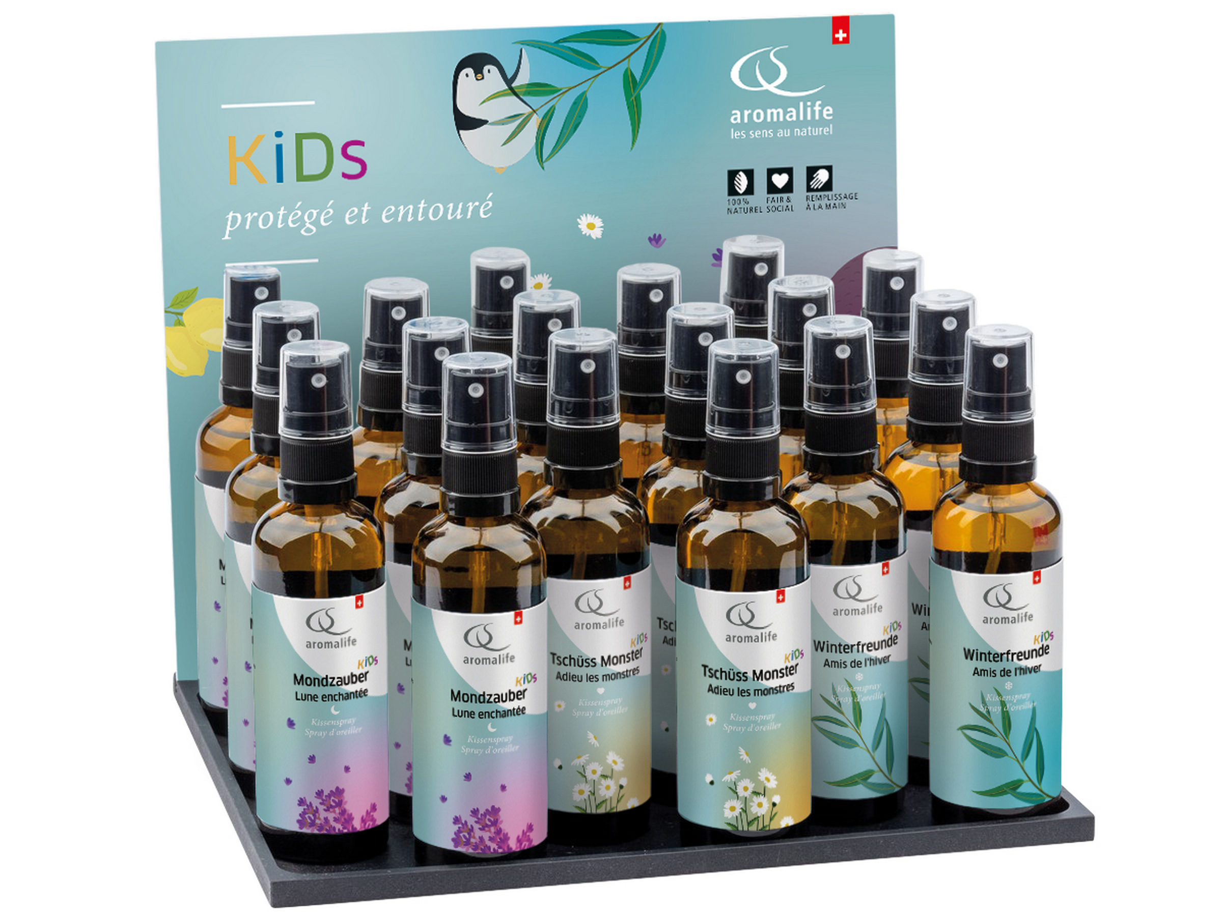 Packshot_AROMALIFE_KIDS_Kissenspray_Display_18x75ml_FR_ebi-online-web