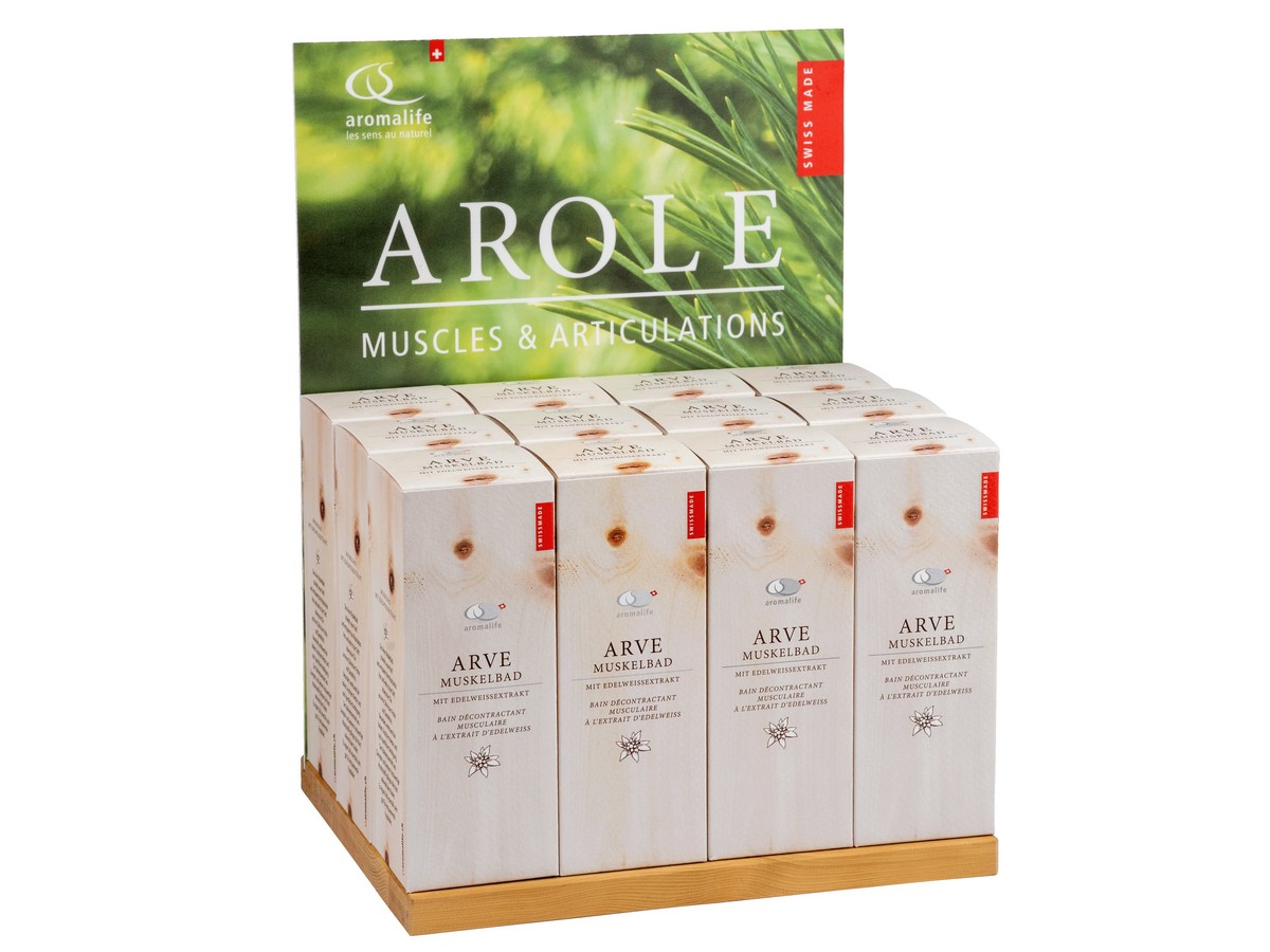 Packshot_AROMALIFE_Thekendisplay_Arve_Muskelbad_12_x_250_ml_f